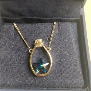 Blue ocean star in a bottle lucky necklace